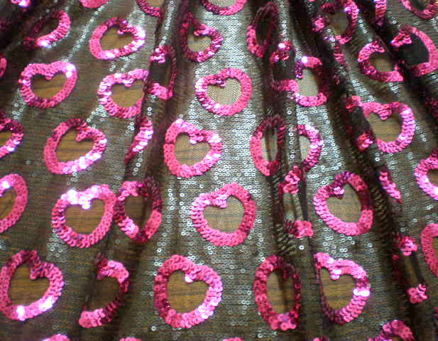 3.Fuchsia Angel Heart Sequins